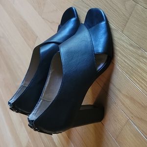 Women's Black heels Leather open toes sandals